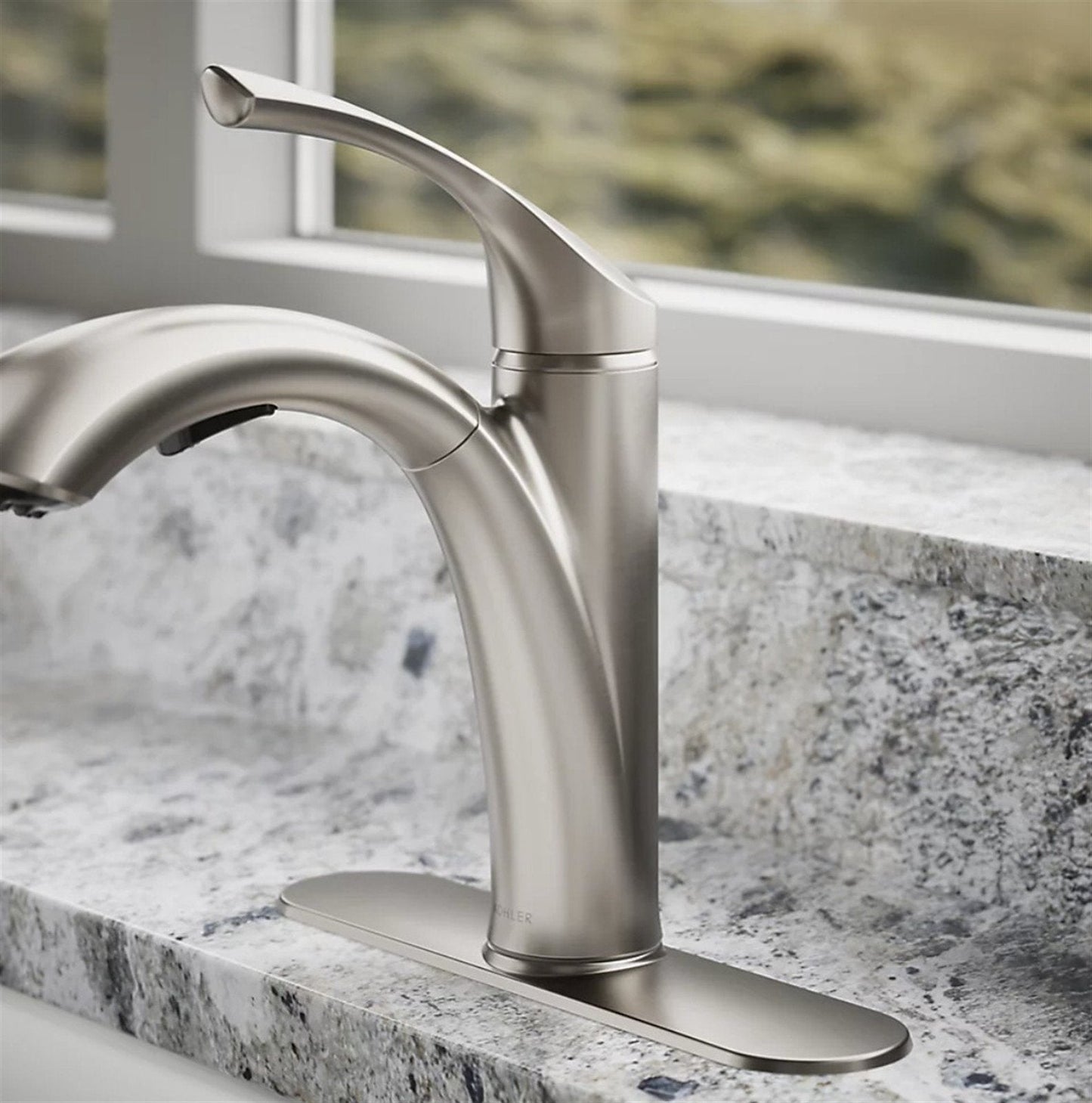 Kohler Mistos 1 Hole Pull Down Kitchen Faucet in Polished Chrome K-R72510-SD-CP