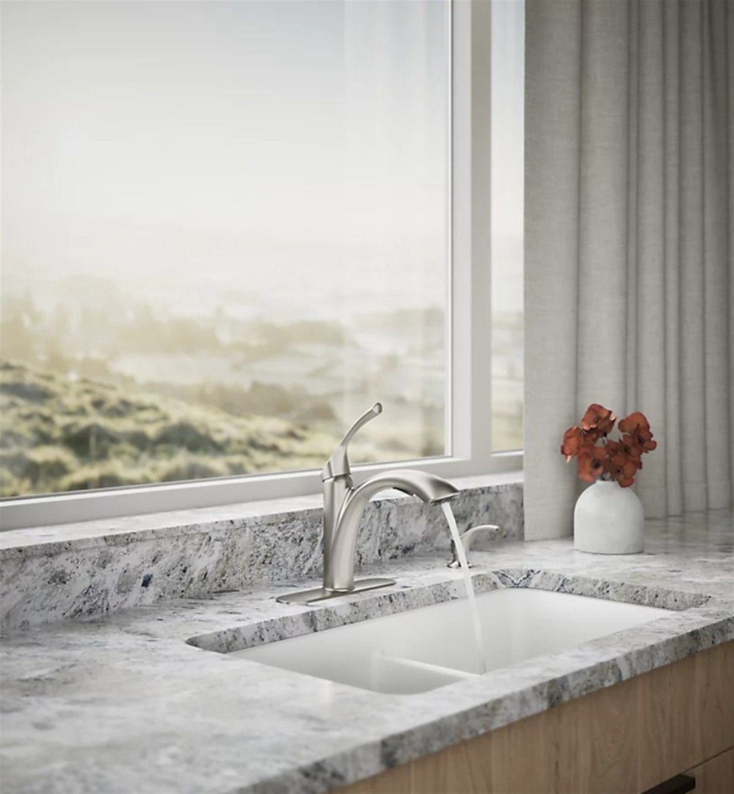 Kohler Mistos 1 Hole Pull Down Kitchen Faucet in Polished Chrome K-R72510-SD-CP