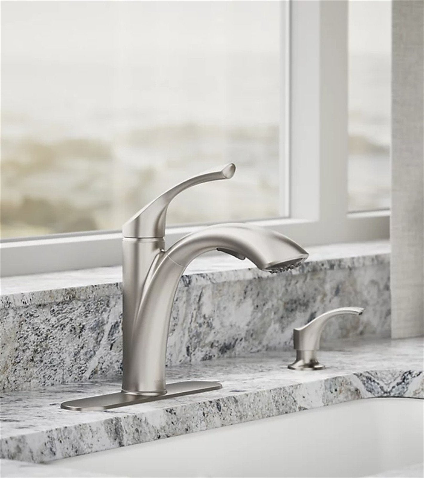 Kohler Mistos 1 Hole Pull Down Kitchen Faucet in Polished Chrome K-R72510-SD-CP