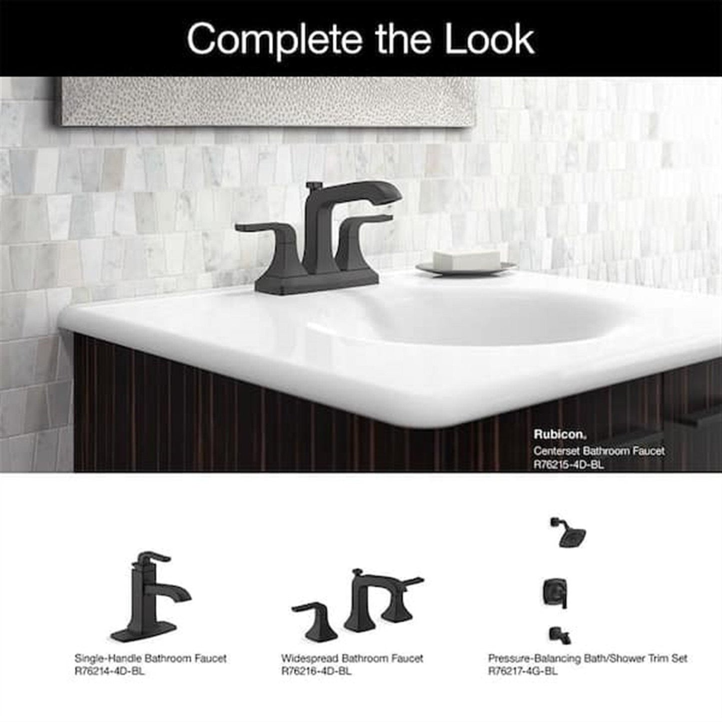 Kohler Rubicon 4 in. Centerset Bathroom Faucet Matte Black K-R76215-4D-BL