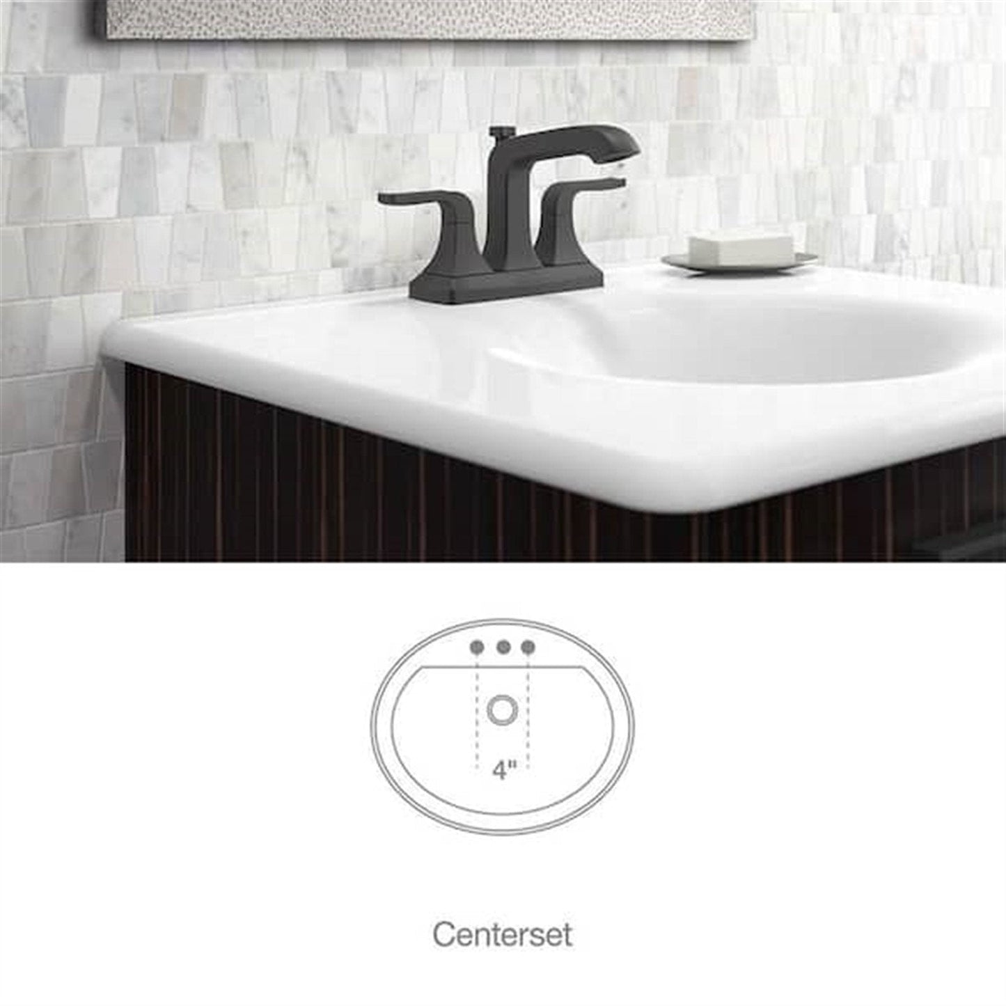 Kohler Rubicon 4 in. Centerset Bathroom Faucet Matte Black K-R76215-4D-BL