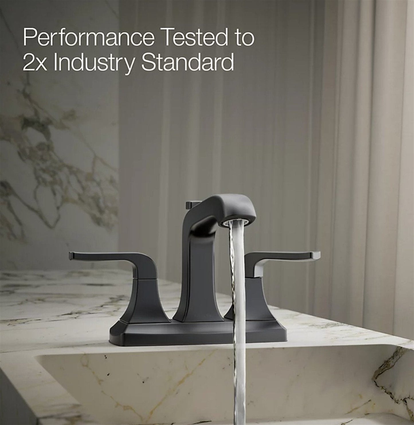 Kohler Rubicon 4 in. Centerset Bathroom Faucet Matte Black K-R76215-4D-BL