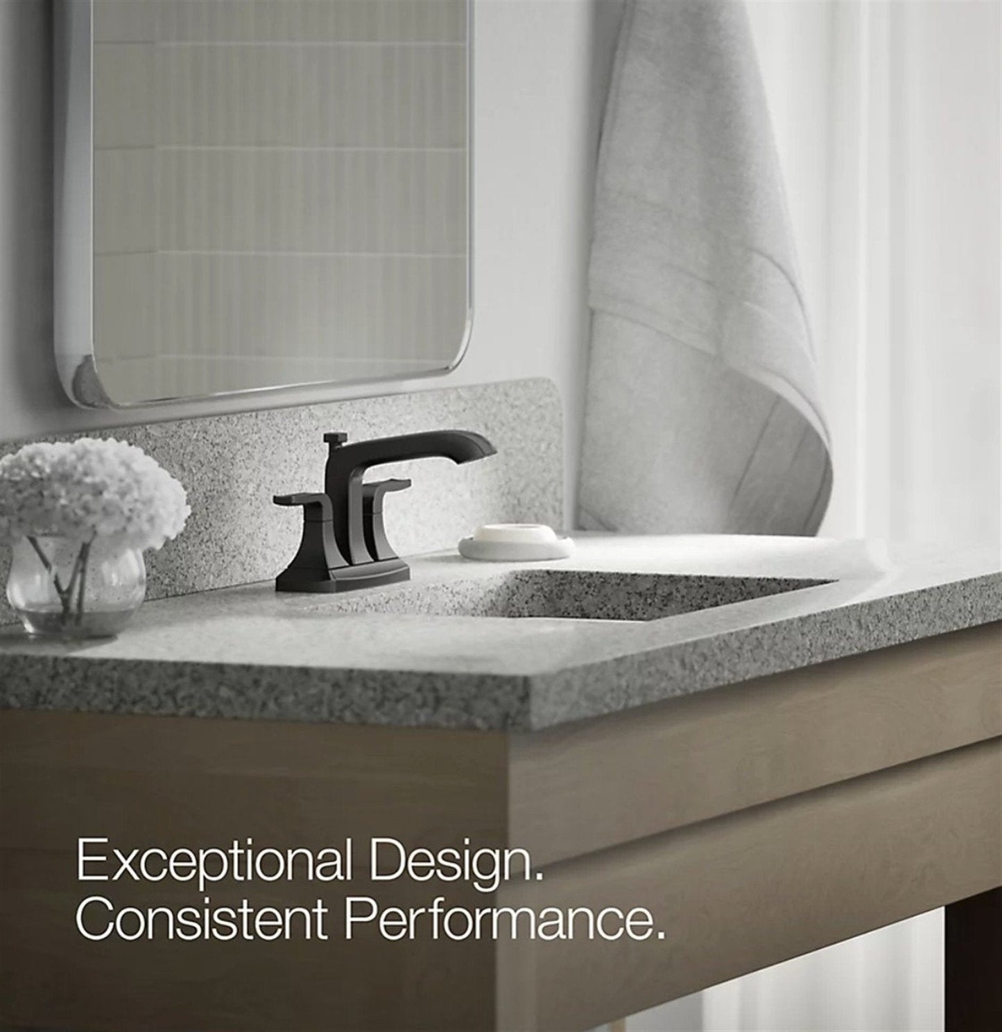 Kohler Rubicon 4 in. Centerset Bathroom Faucet Matte Black K-R76215-4D-BL