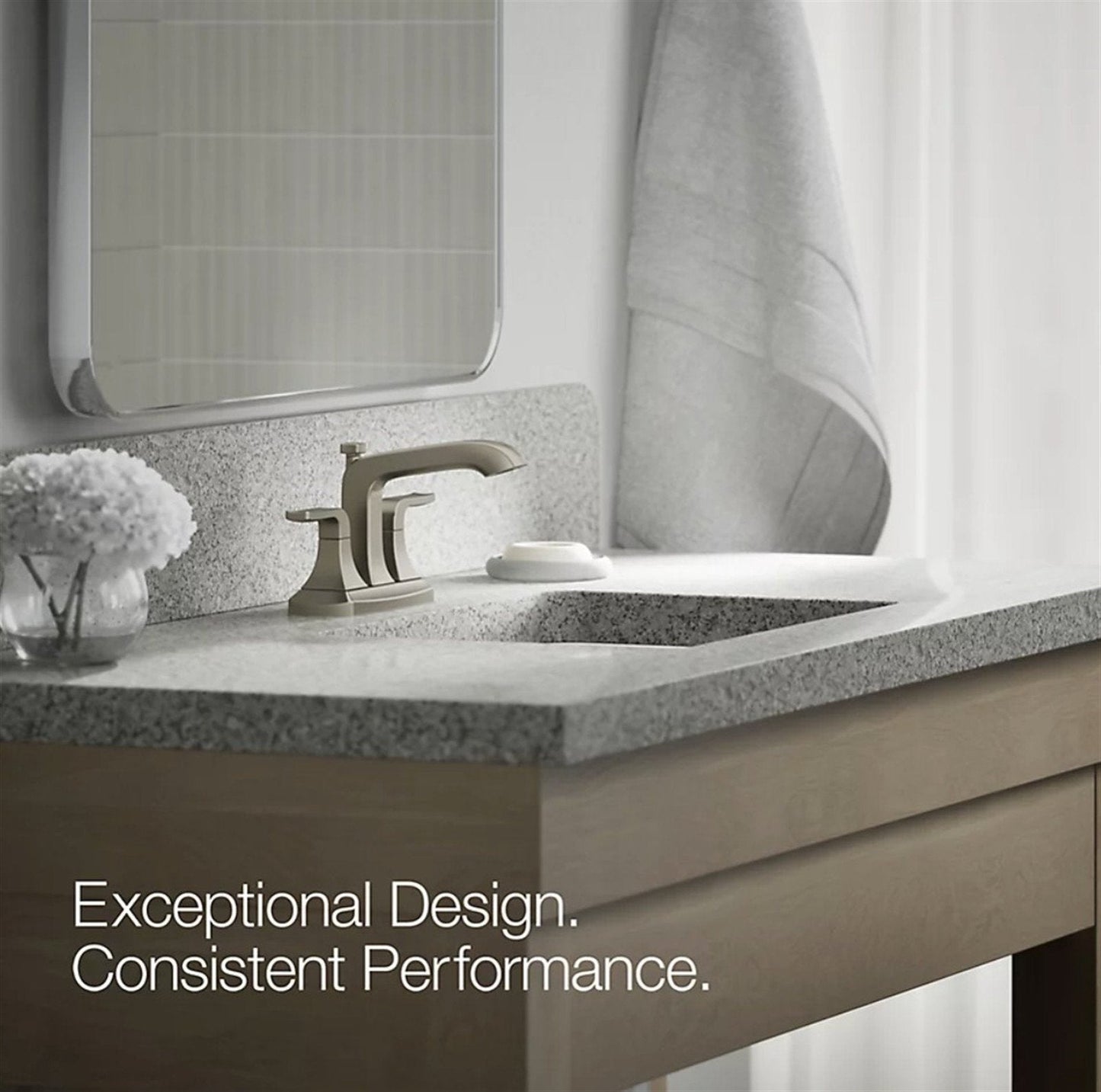 Kohler Rubicon 4 in. Centerset Bathroom Faucet Vibrant Brushed Nickel K-R76215-4D-BN