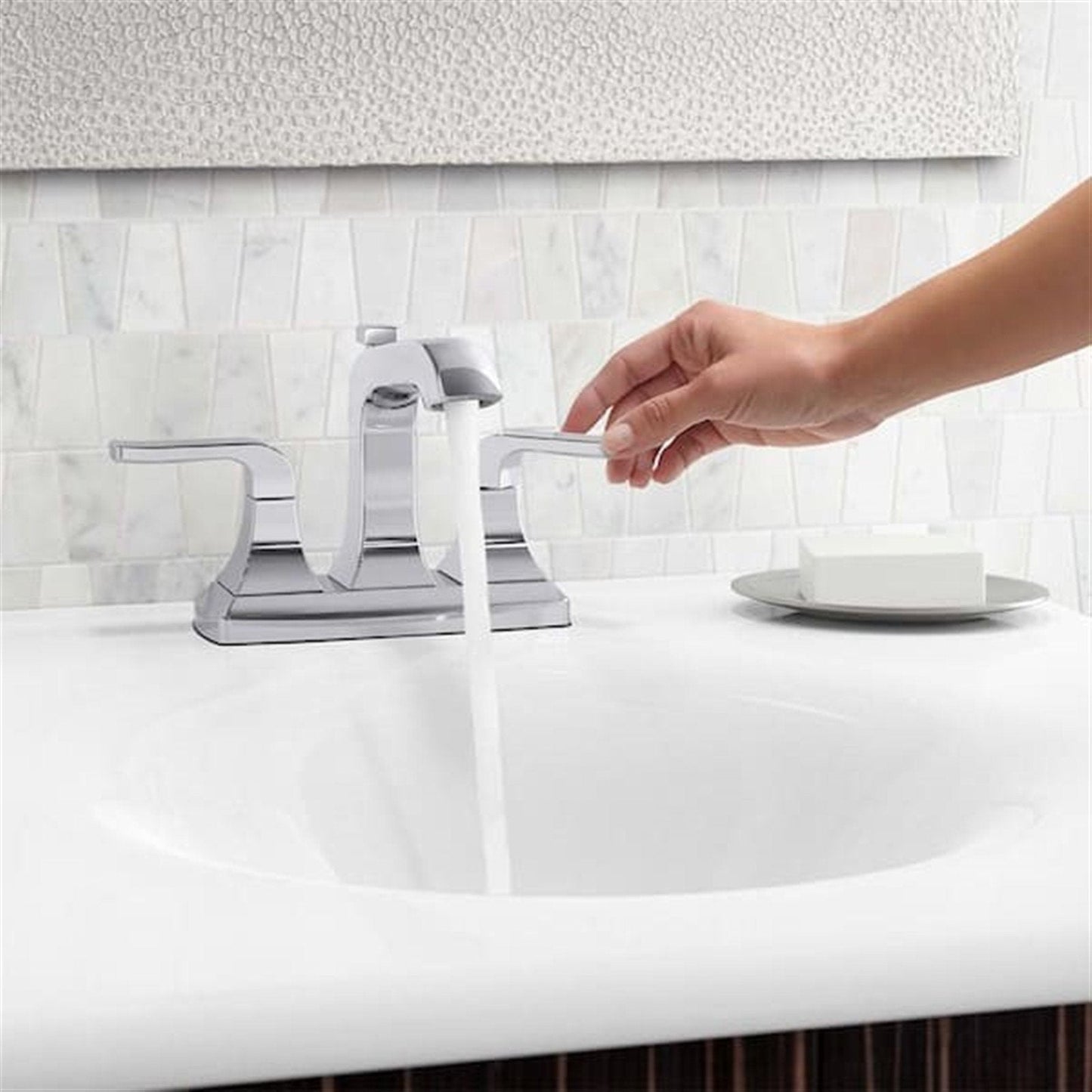 Kohler Rubicon 4 in. Centerset Bathroom Faucet Polished Chrome K-R76215-4D-CP