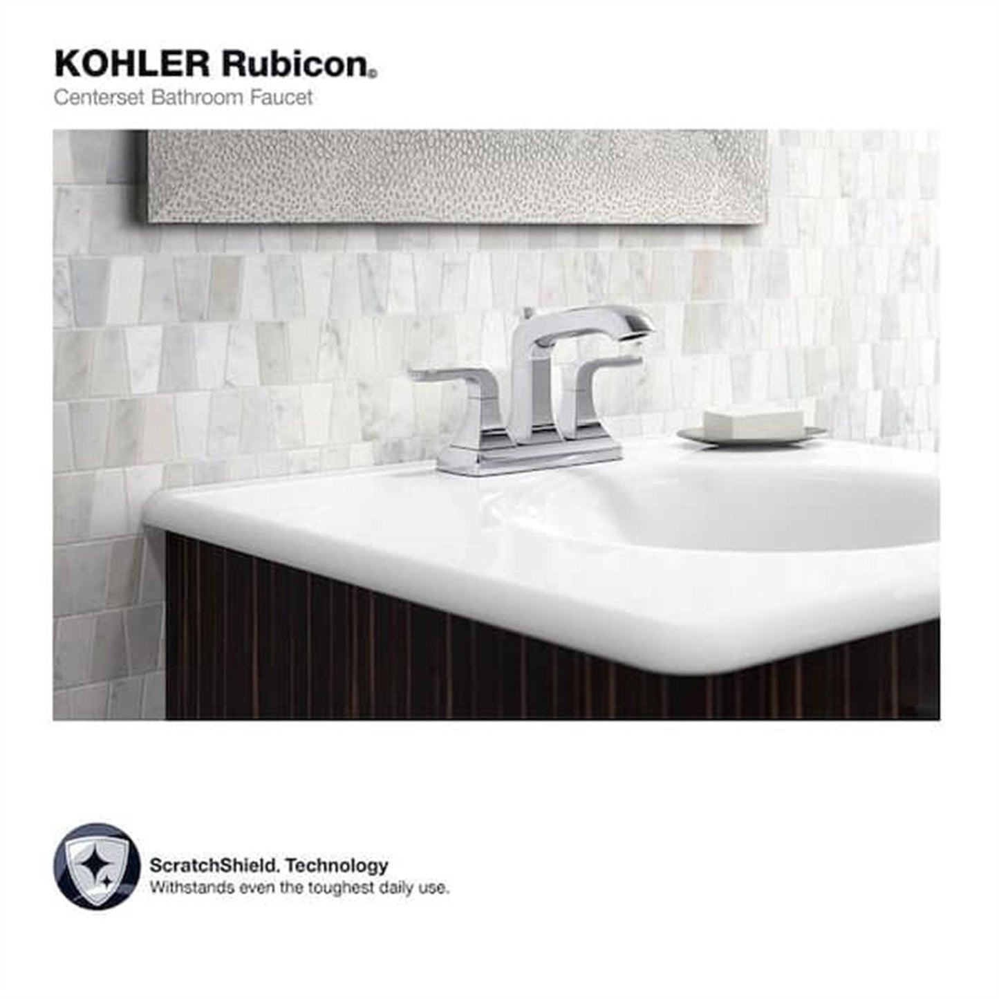 Kohler Rubicon 4 in. Centerset Bathroom Faucet Polished Chrome K-R76215-4D-CP