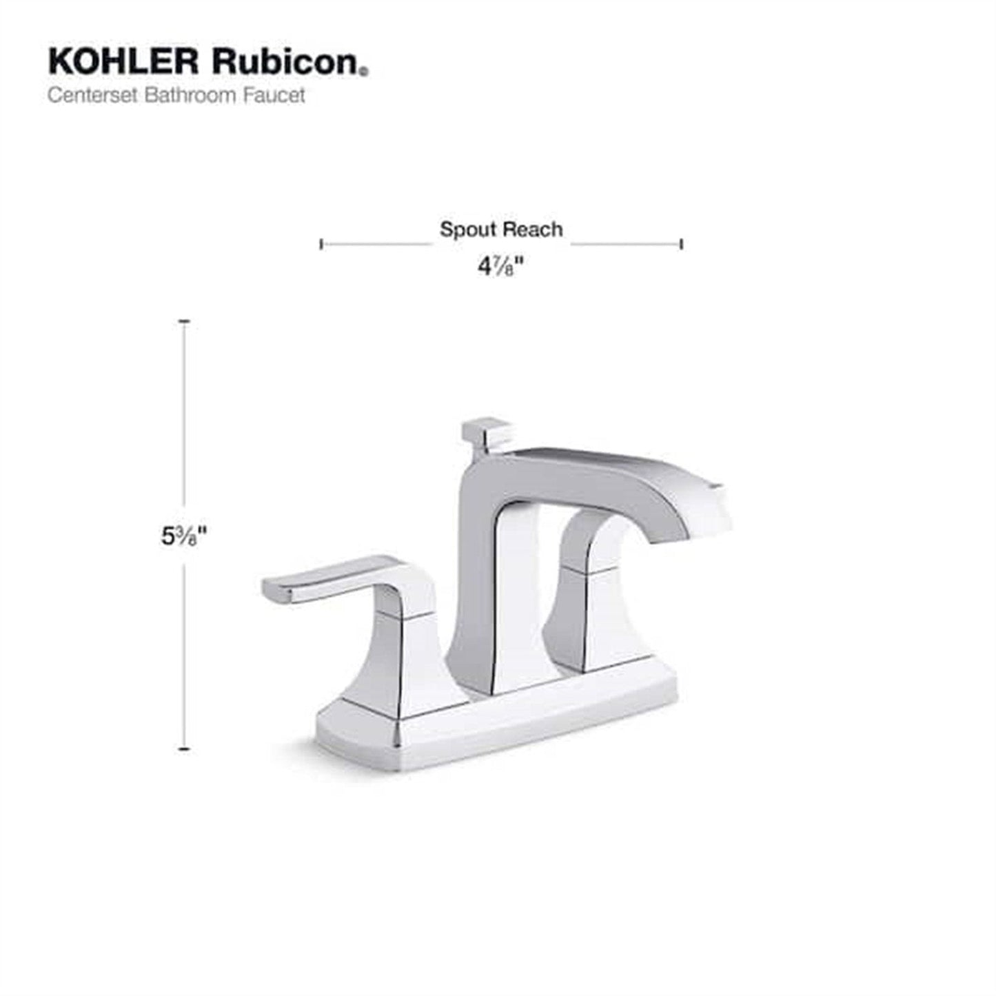 Kohler Rubicon 4 in. Centerset Bathroom Faucet Polished Chrome K-R76215-4D-CP