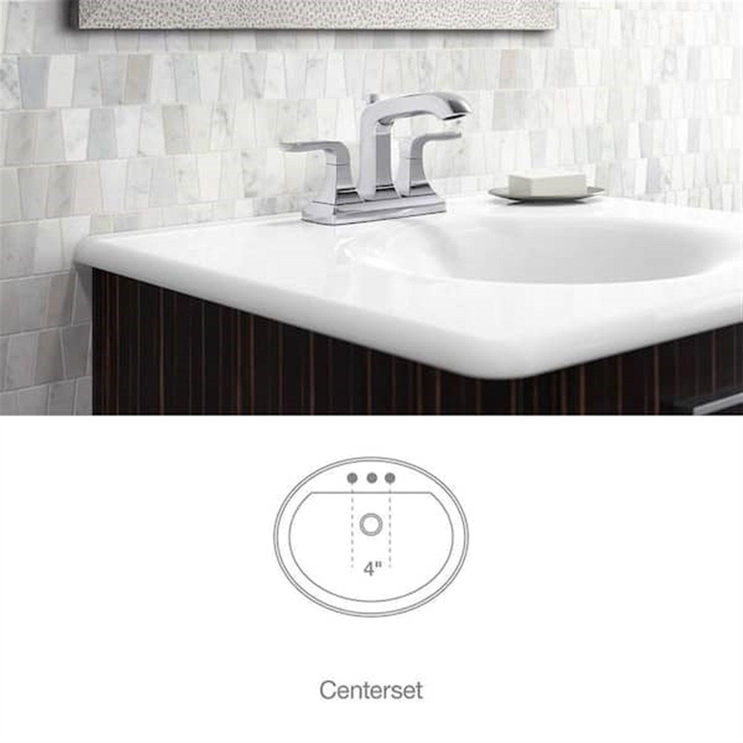 Kohler Rubicon 4 in. Centerset Bathroom Faucet Polished Chrome K-R76215-4D-CP