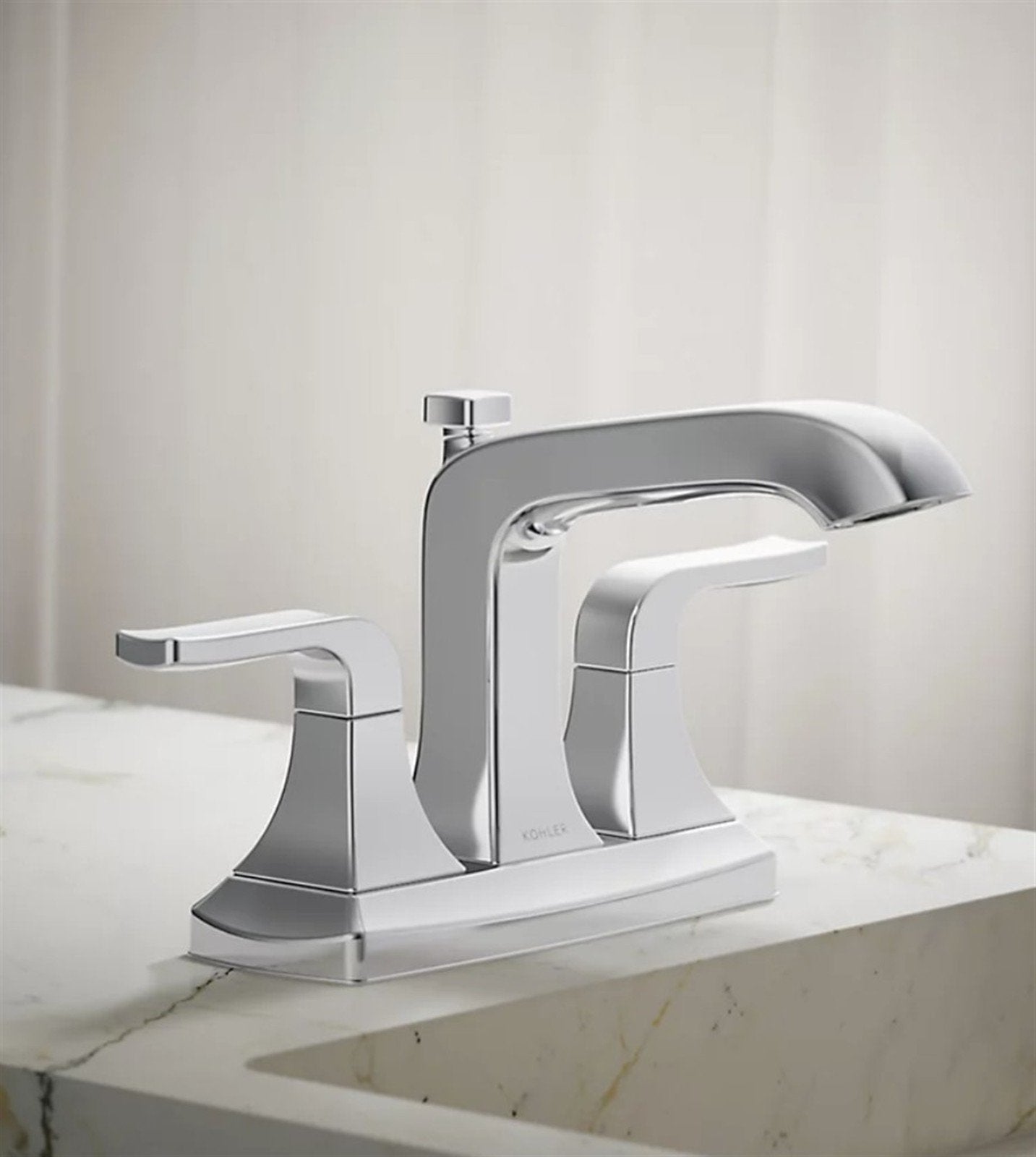 Kohler Rubicon 4 in. Centerset Bathroom Faucet Polished Chrome K-R76215-4D-CP