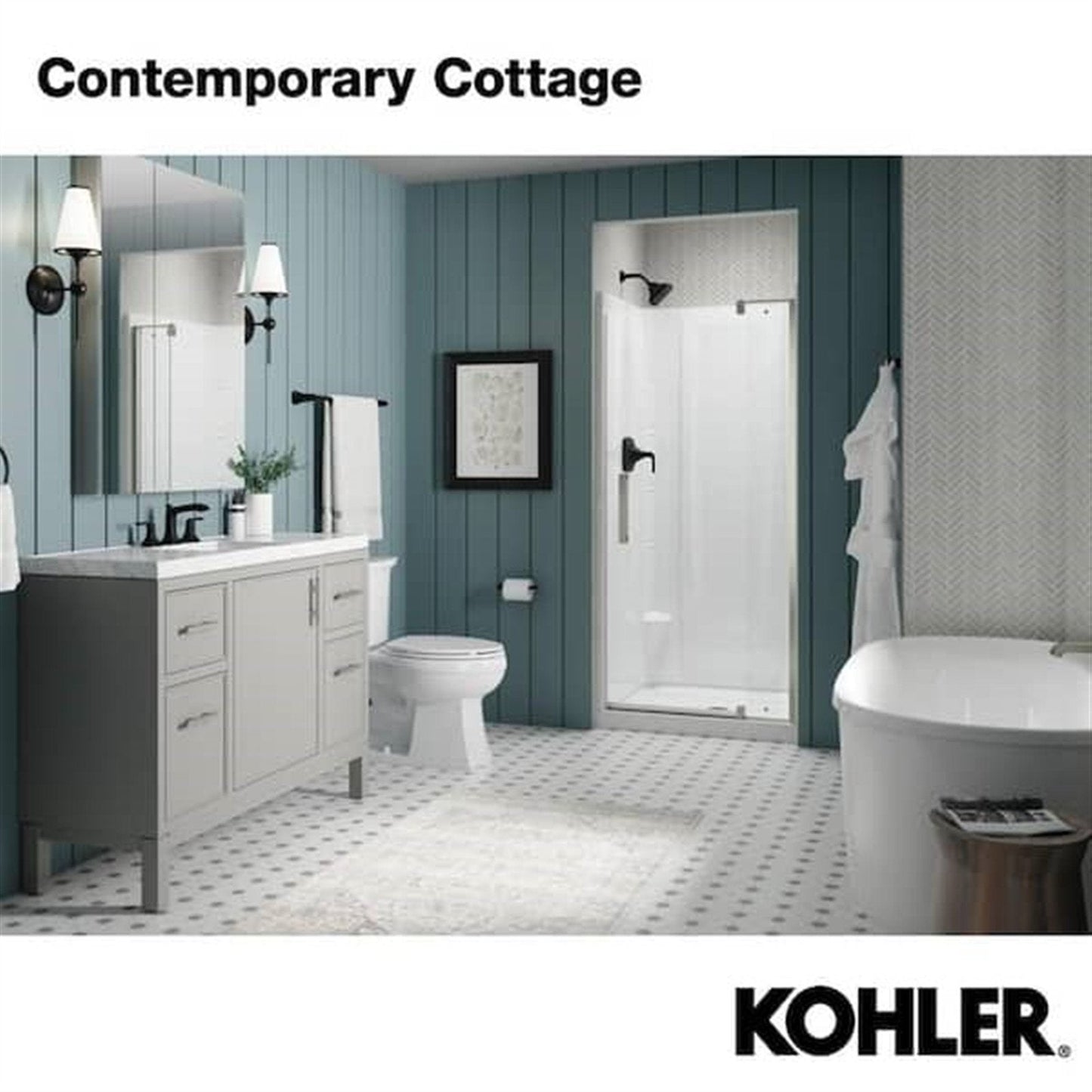 Kohler Rubicon 8 in. Widespread Bathroom Faucet Matte Black K-R76216-4D-BL