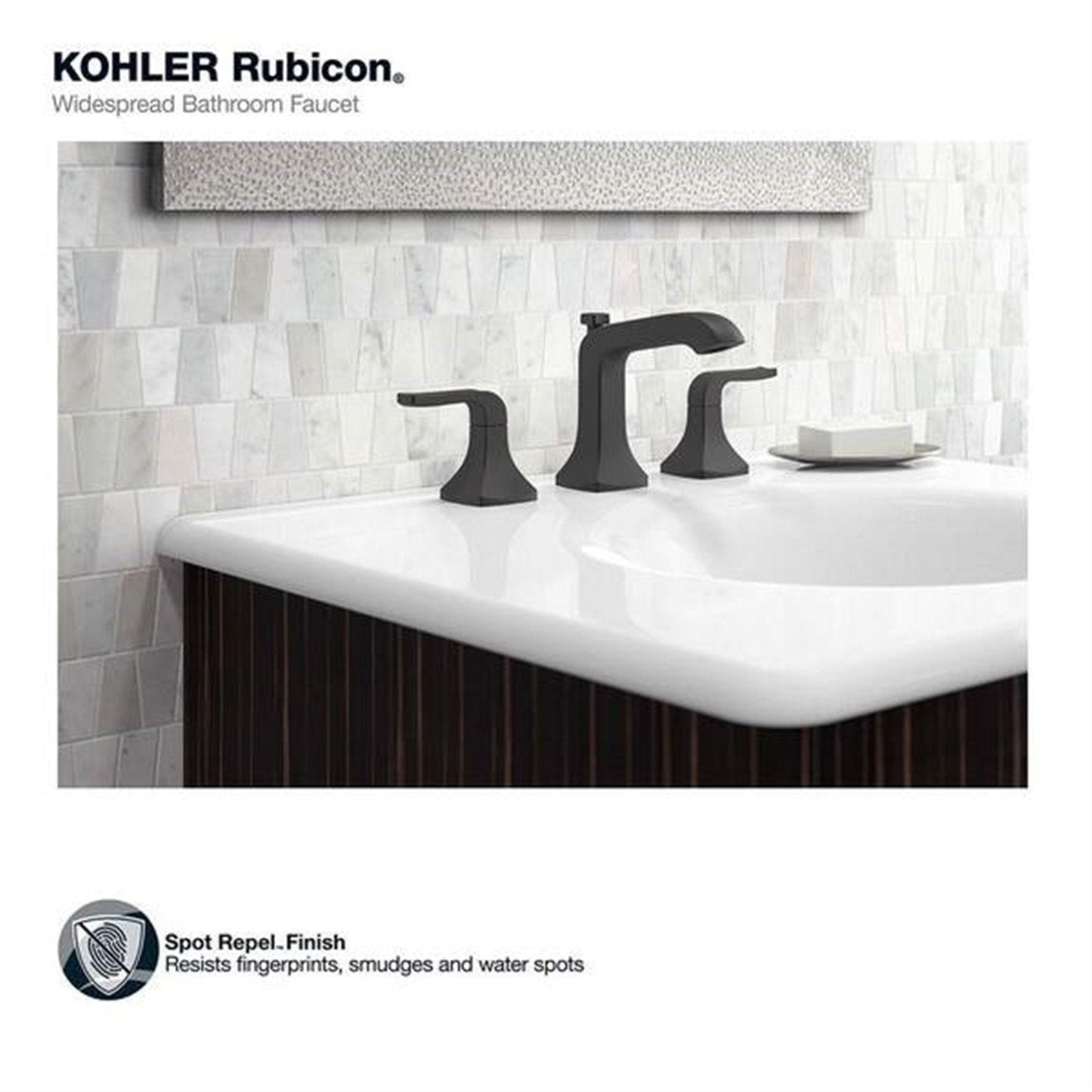 Kohler Rubicon 8 in. Widespread Bathroom Faucet Matte Black K-R76216-4D-BL