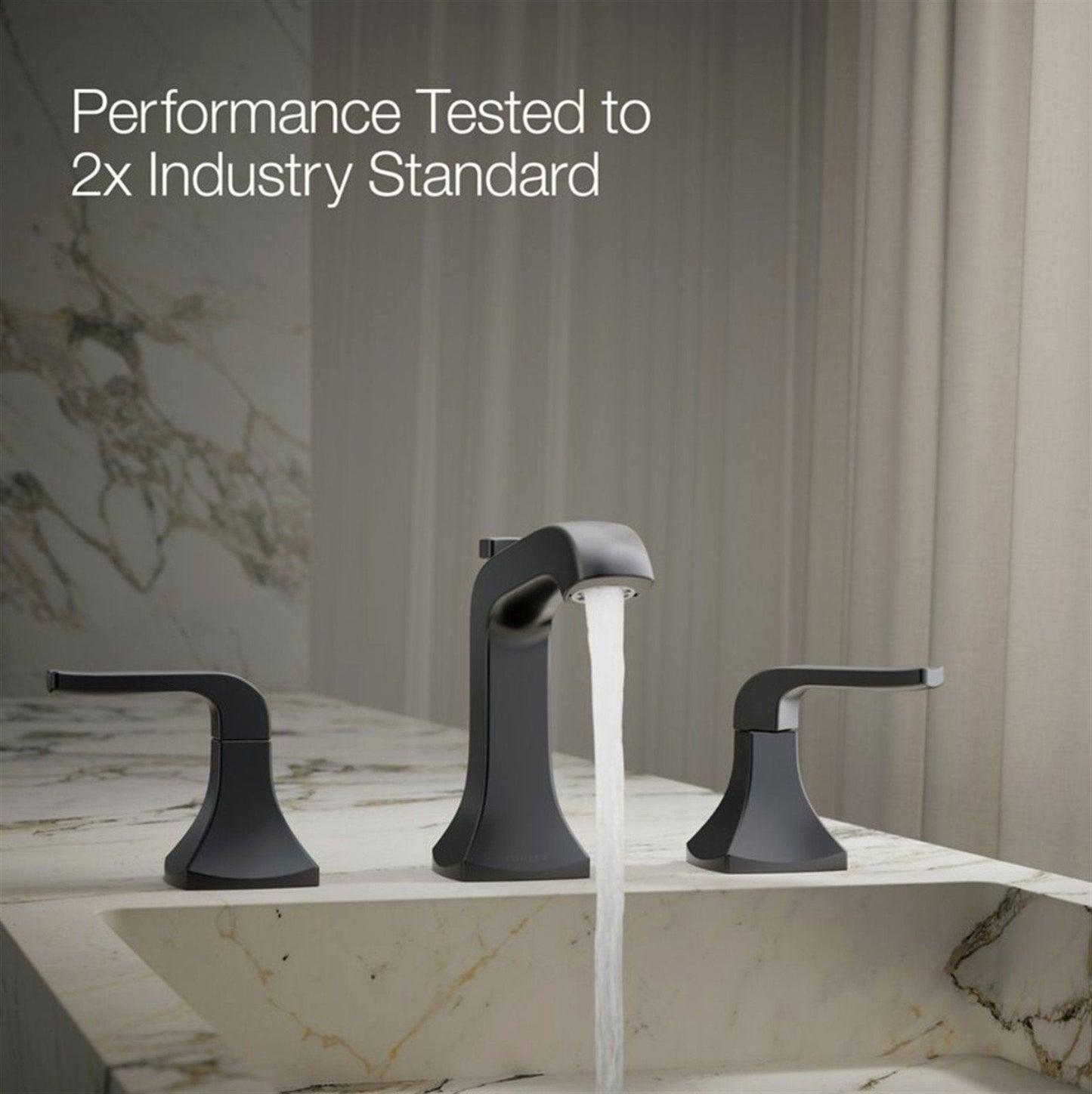 Kohler Rubicon 8 in. Widespread Bathroom Faucet Matte Black K-R76216-4D-BL