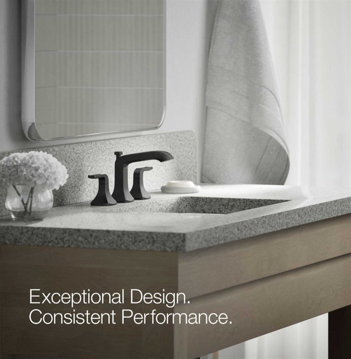 Kohler Rubicon 8 in. Widespread Bathroom Faucet Matte Black K-R76216-4D-BL