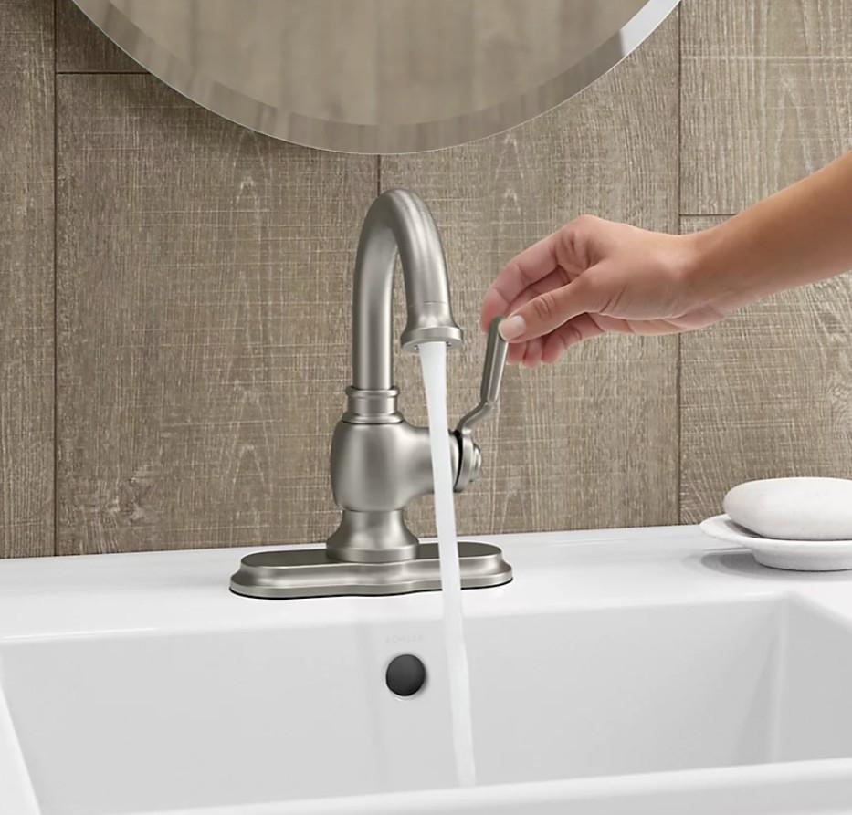 Kohler Worth Single Handle Bathroom Faucet in Brushed Nickel R76255-4D-BN ✅