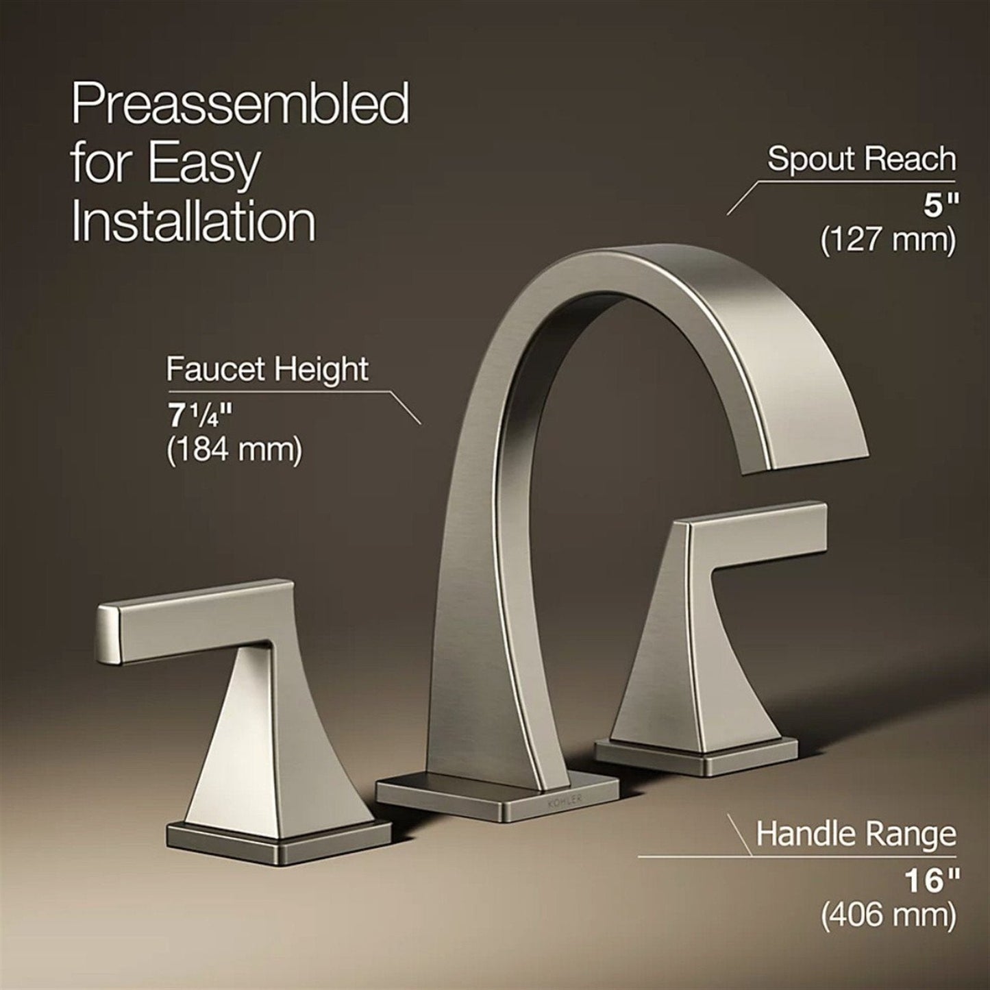 Kohler Katun 8 in. Widespread Bathroom Faucet Vibrant Brushed Nickel K-R78039-4D-BN