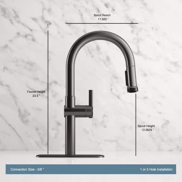 Kohler Rune 1-Handle Pull-Down Kitchen Faucet Vibrant Stainless K-R22153-SD-BLS