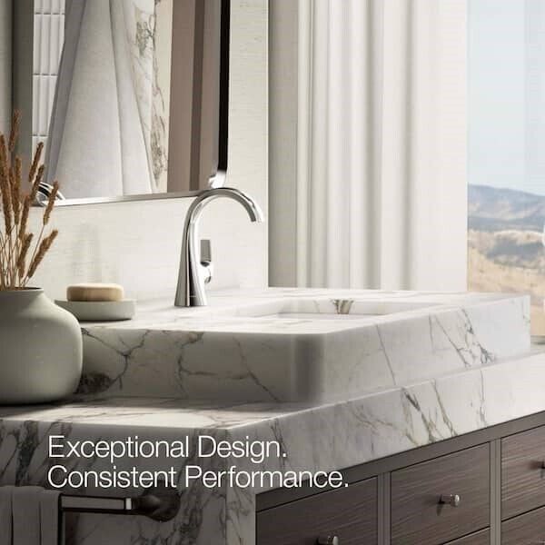 Kohler Cursiva Single Hole Bathroom Faucet Polished Chrome K-R30577-4D-CP