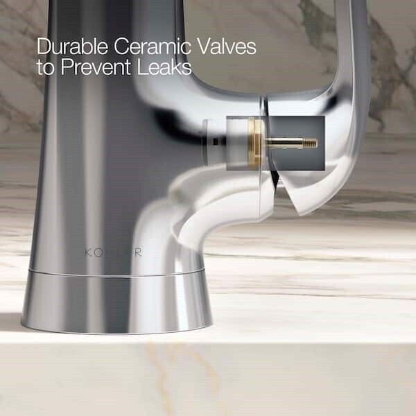 Kohler Cursiva Single Hole Bathroom Faucet Polished Chrome K-R30577-4D-CP