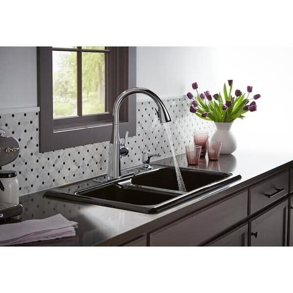 Kohler Rubicon 1 Hole Pull Down Kitchen Faucet in Polished Chrome K-R20147-SD-CP