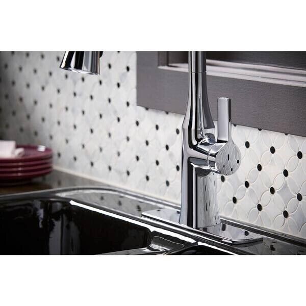 Kohler Rubicon 1 Hole Pull Down Kitchen Faucet in Polished Chrome K-R20147-SD-CP