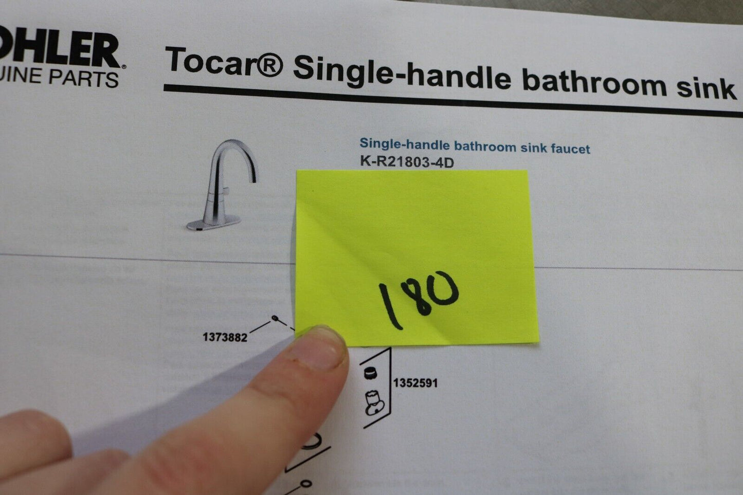 KOHLER Tocar Single Hole Single-Handle Bathroom Faucet K-R21803-4D-BN