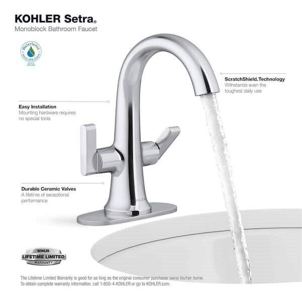 Kohler Setra Single Hole Bathroom Faucet Polished Chrome K-R29664-4D-CP