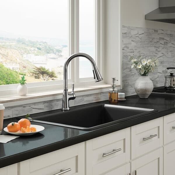 Kohler Tyne 1 Hole Pull Down Kitchen Faucet in Polished Chrome K-R21415-CP