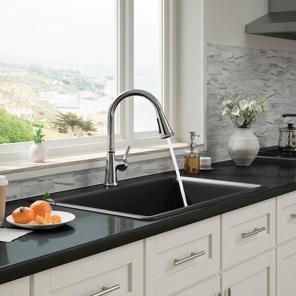 Kohler Tyne 1 Hole Pull Down Kitchen Faucet in Polished Chrome K-R21415-CP