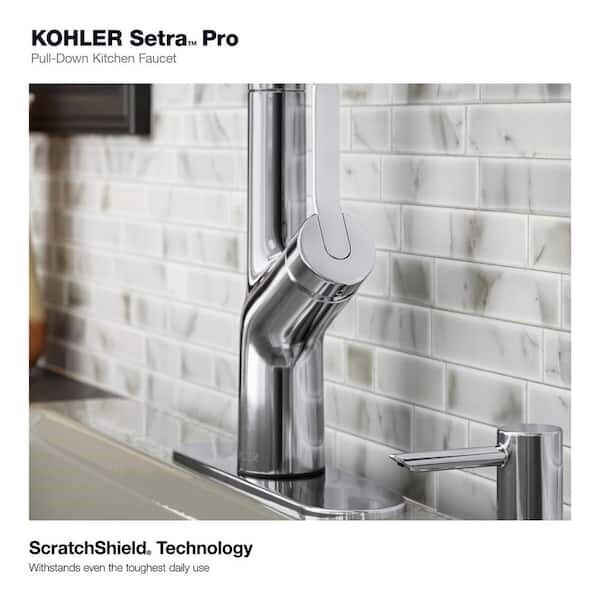 Kohler Setra 1 Hole Standard Kitchen Faucet in Polished Chrome K-R29343-SD-CP