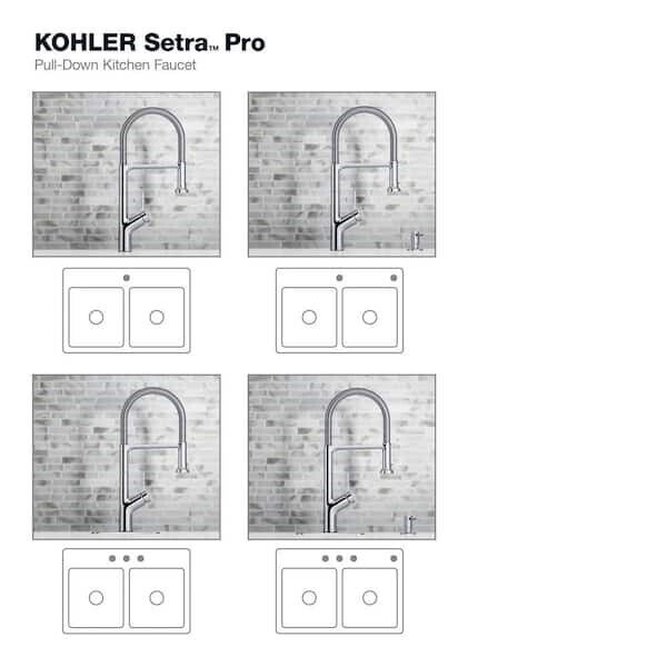 Kohler Setra 1 Hole Standard Kitchen Faucet in Polished Chrome K-R29343-SD-CP