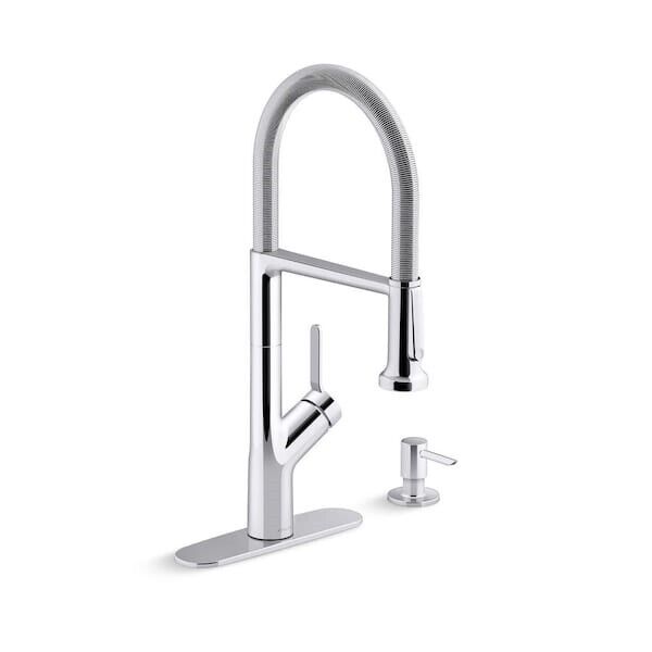 Kohler Setra 1 Hole Standard Kitchen Faucet in Polished Chrome K-R29343-SD-CP