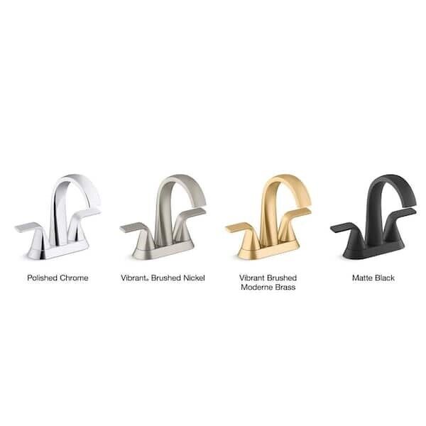 Kohler Cursiva 4"Centerset Bathroom Faucet Brushed Moderne Brass K-R30578-4D-2MB