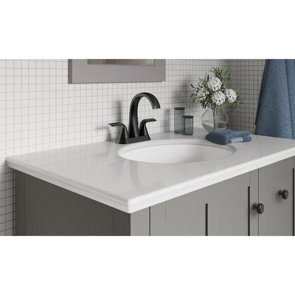 Kohler Cursiva 4 in. Centerset Bathroom Faucet Matte Black K-R30578-4D-BL