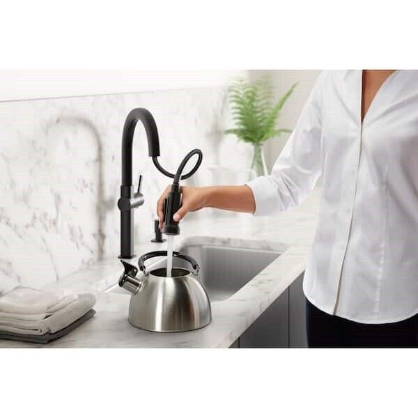 KOHLER Rune Kitchen Faucet 1-Handle Pull-Down Matte Black  K-R22153-SD-BL