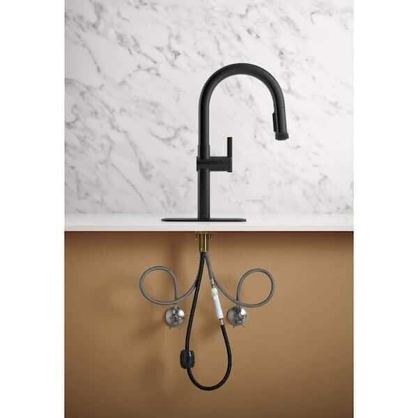 KOHLER Rune Kitchen Faucet 1-Handle Pull-Down Matte Black  K-R22153-SD-BL