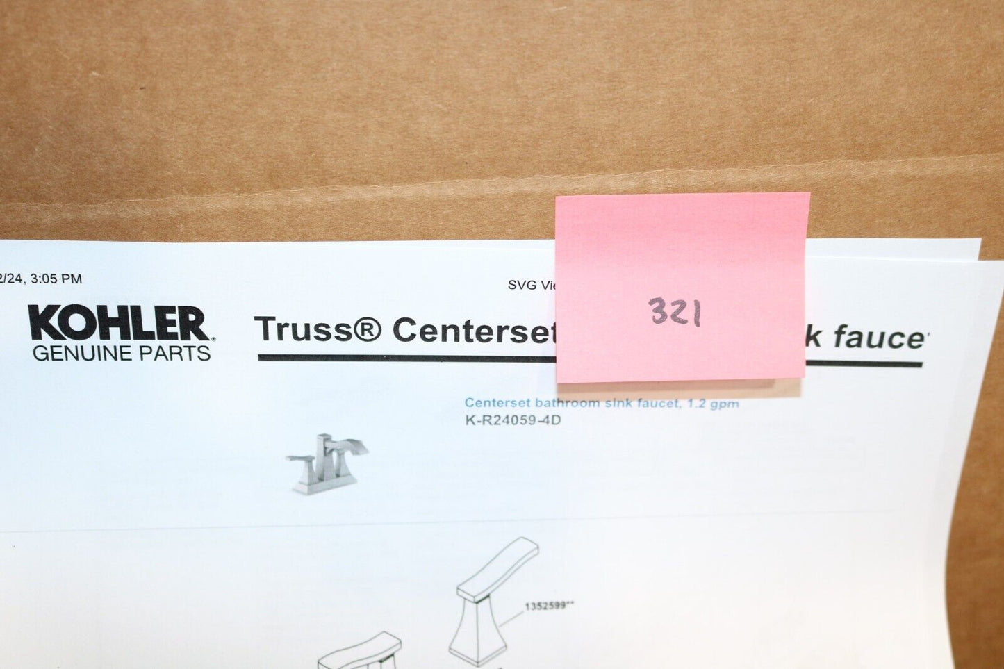 Truss Centerset bathroom sink faucet, 1.2 gpm R24059-4D-BN