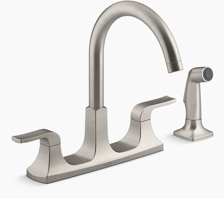 Rubicon Two-handle kitchen faucet with sidespray K-R26582-VS