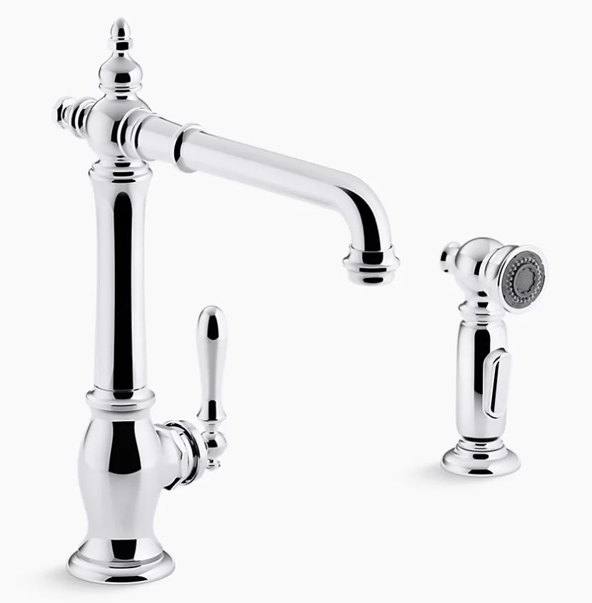 Artifacts Single-handle kitchen sink faucet with side sprayer K-99265-CP