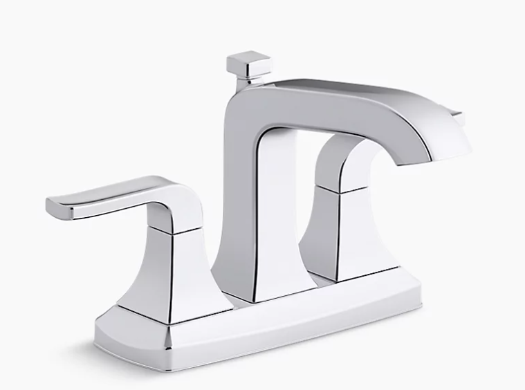 Kohler R76215-4D Rubicon Monoblock 2-Handle Bathroom Faucet in Brushed Nickel