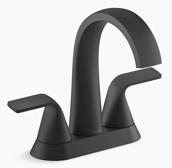 Cursiva 4 in. Centerset Double Handle Bathroom Faucet in Matte Black