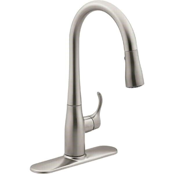 KOHLER K-597-VS Simplice Compact Pull-Down Kitchen Faucet Kitchen Sink Faucet