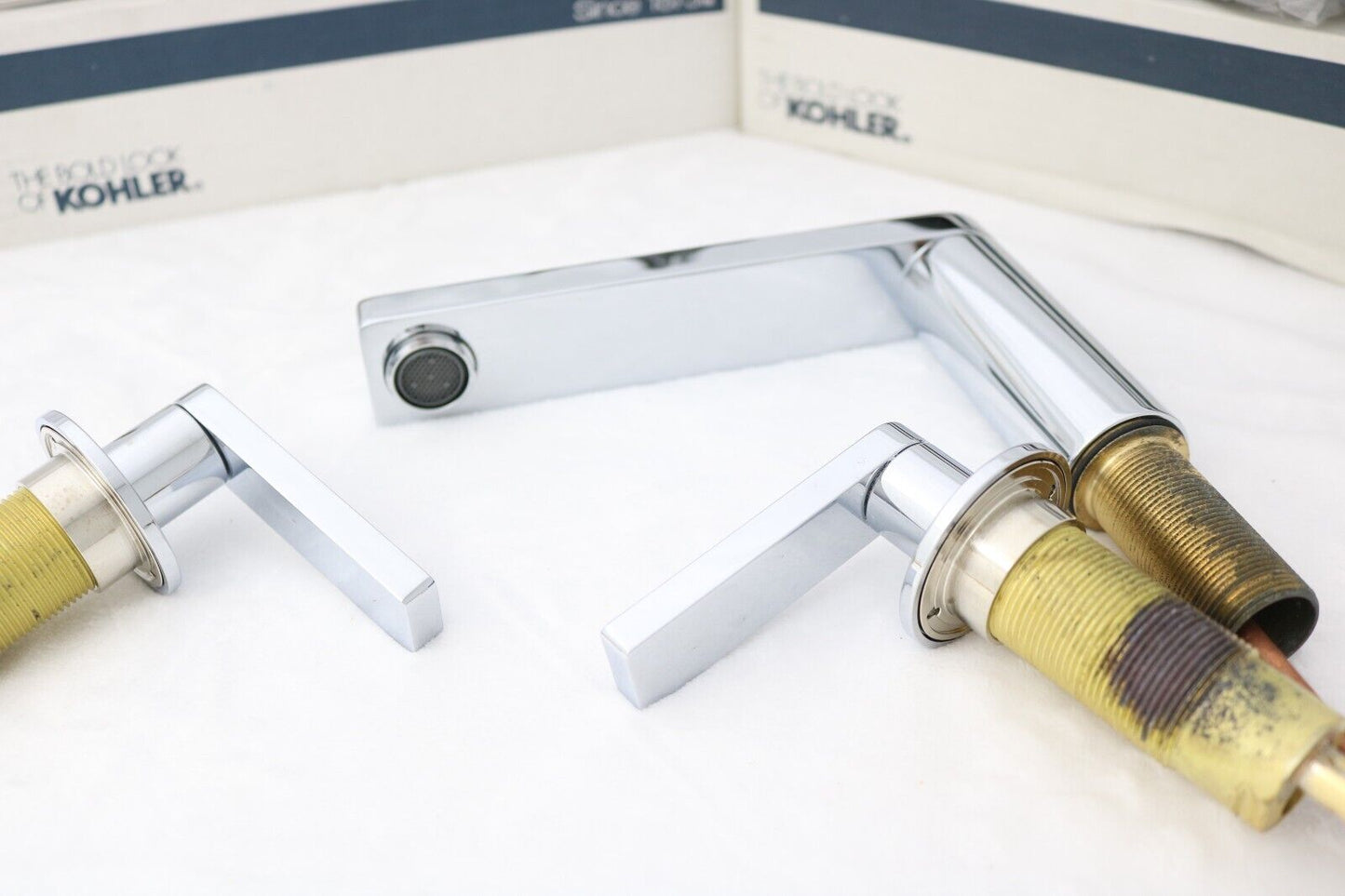 KOHLER Composed K-73060-4-CP Widespread Bathroom Sink Faucet w Drain Polished