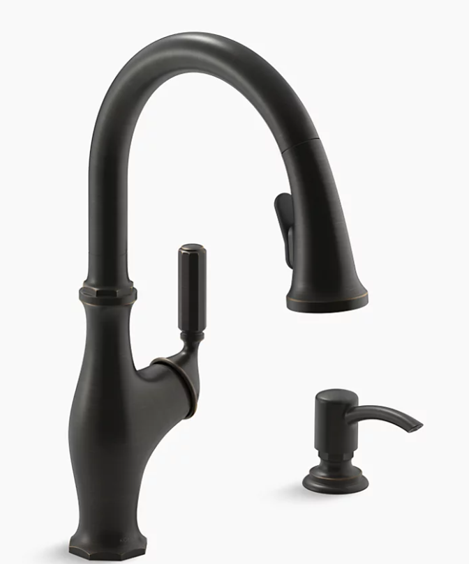 Worth Pull-down kitchen sink faucet with two-function sprayhead K-R11921-SD-2BZ