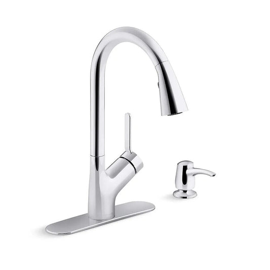 KOHLER  R22897-SD-CP Kitchen Faucet Polished Chrome 1-Handle Pull-Down/Soap Disp