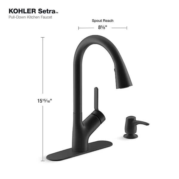 Setra Pull-down kitchen faucet with soap/lotion dispenser K-R22897-SD-BL