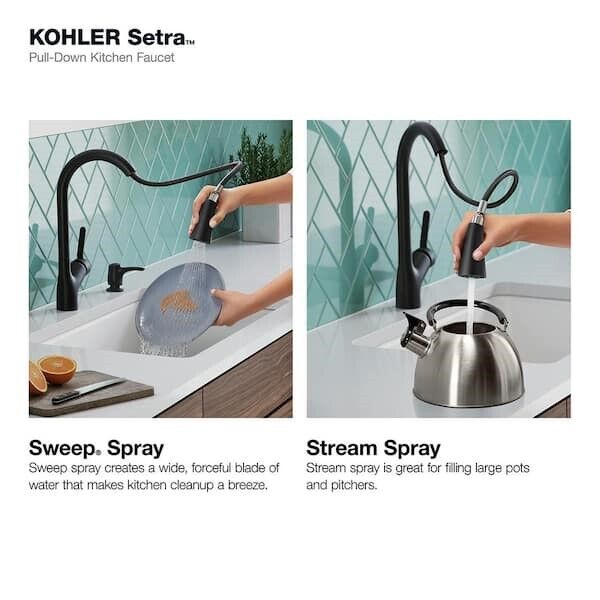 Setra Pull-down kitchen faucet with soap/lotion dispenser K-R22897-SD-BL