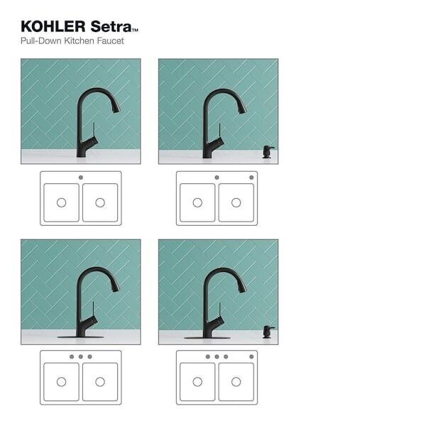 Setra Pull-down kitchen faucet with soap/lotion dispenser K-R22897-SD-BL