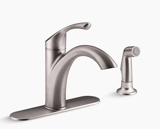 Kohler Mistos Kitchen Faucet 10" swing side spray Vibrant Stainless R72508-VS