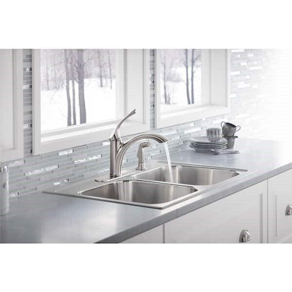 Kohler Mistos Kitchen Faucet 10" swing side spray Vibrant Stainless R72508-VS