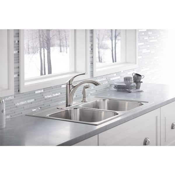 Kohler Mistos Kitchen Faucet 10" swing side spray Vibrant Stainless R72508-VS